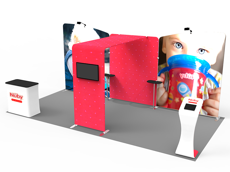 2小間 展示会ブース BOOTH-11|壁面3枚+ブリッジ(カウンター・モニター・iPad付)