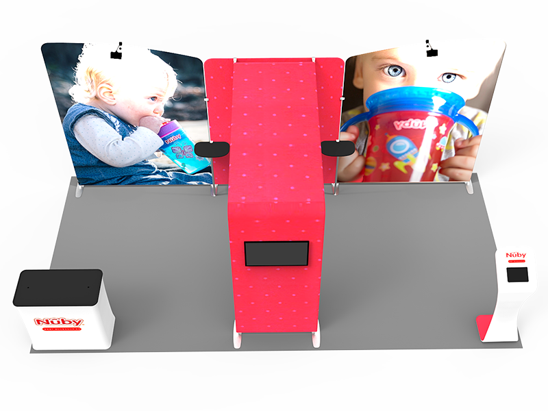 2小間 展示会ブース BOOTH-11|壁面3枚+ブリッジ(カウンター・モニター・iPad付)