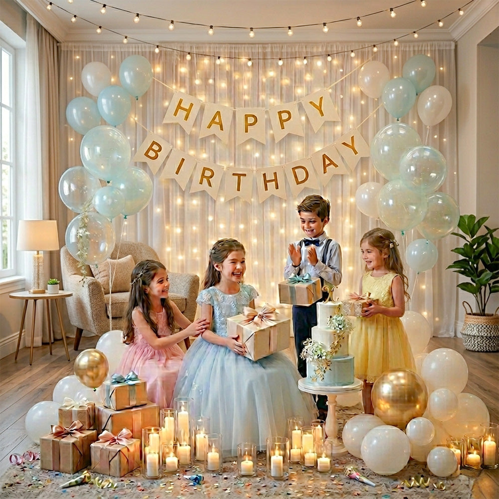 イベント・パーティ装飾 | ライト付シアー素材カーテンセット | 2枚/3枚