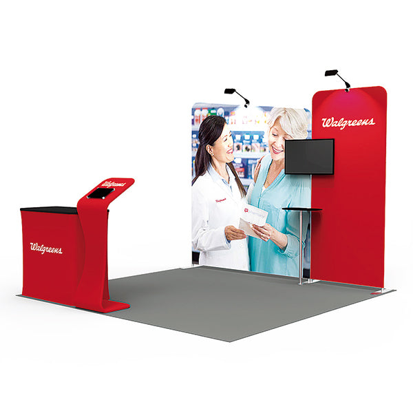 1小間 展示会ブース BOOTH-03|スリムウォール+バックウォール・iPadスネーク(モニター・什器一式)