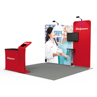 1小間 展示会ブース BOOTH-03|スリムウォール+バックウォール・iPadスネーク(モニター・什器一式)