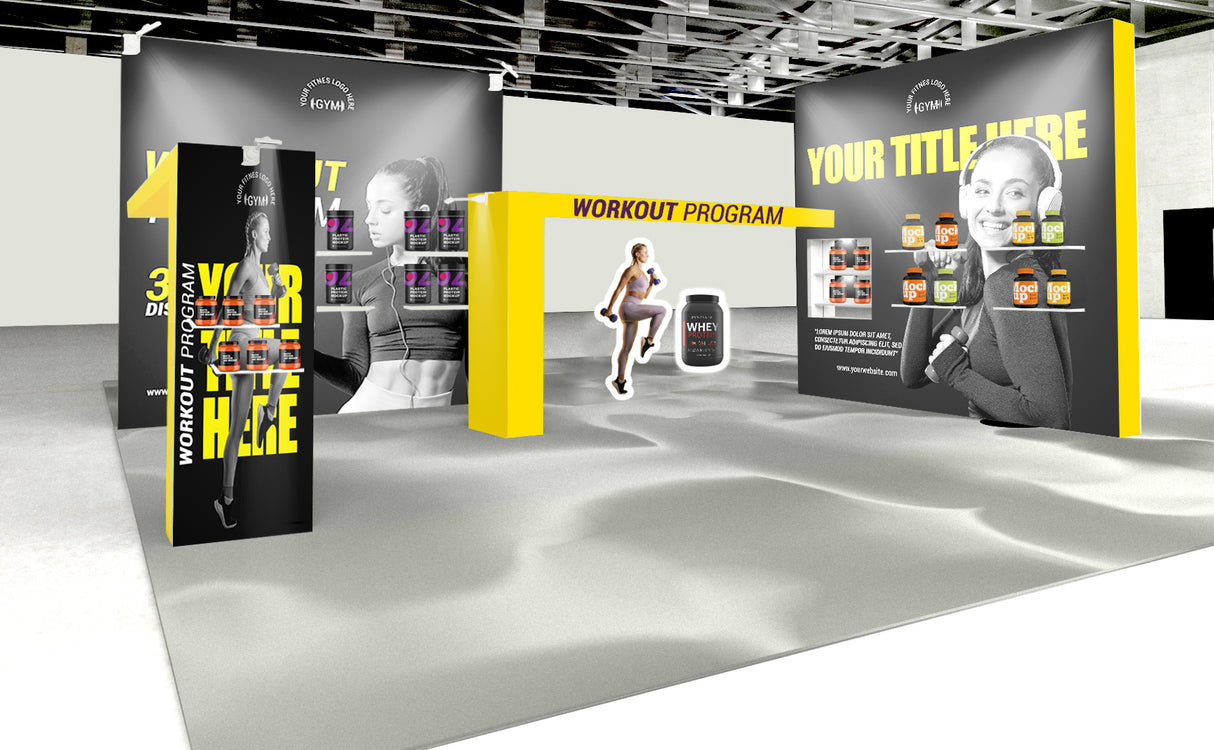 セットディスプレイ レゴバックパネル A【4小間用(6m×6m)】|誉PRINTING