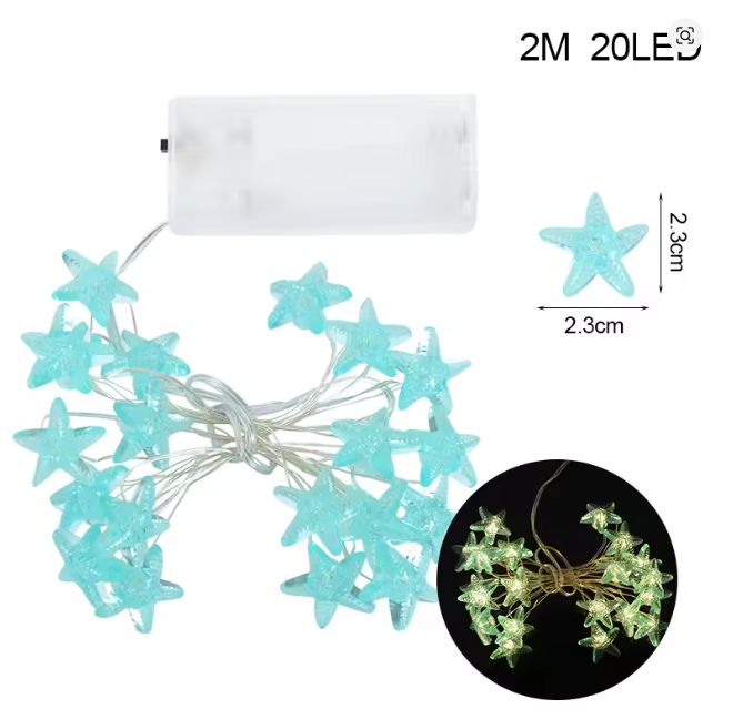 パーティー・インテリア用装飾 シェル&スター LEDライト マーメイドテーマ