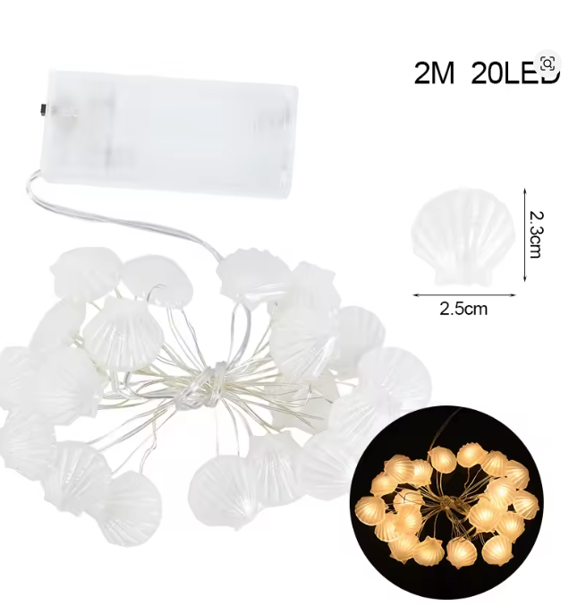 パーティー・インテリア用装飾 シェル&スター LEDライト マーメイドテーマ