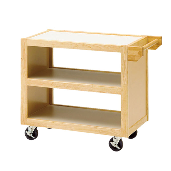 エコノミーサービスワゴン | 選べる4タイプ (ナチュラル/ブラウン・手付/手無) | 天然木・業務用配膳車