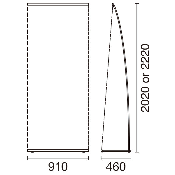 Lバナースタンド Ver2 片面 W900 | クリップ式で簡単設置 | 高さ2段階調節可