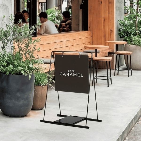 極細線材A型スタンド看板 屋外用 両面 コンパクト 360×360