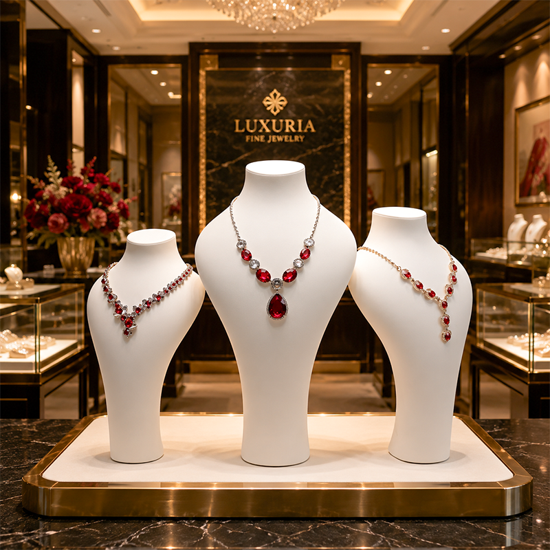 卓上ネックレススタンド ホワイトカラーで3サイズ展開