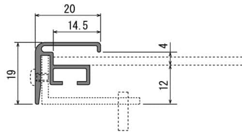 看板フレーム部材 639BB 棒材 断面寸法図|誉PRINTING