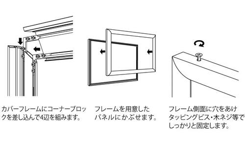 看板用カバーフレーム 6650KK 組立・パネル取付方法|誉PRINTING