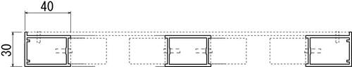 大型看板用土台フレーム 673KK 中桟取付部の断面寸法図|誉PRINTING