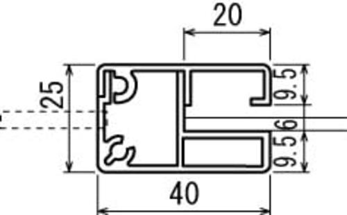 突き出しピクトサイン 7D707 小型室名札 両面表示 フレーム断面寸法・構造図|誉PRINTING