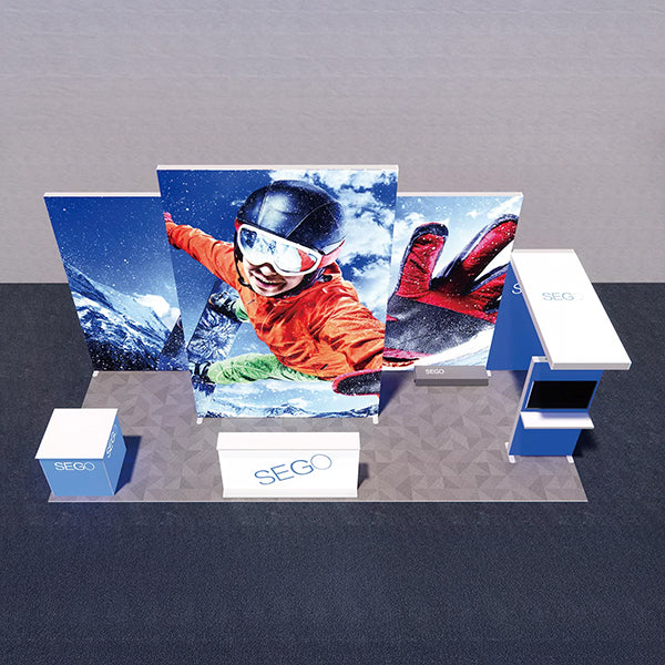 セットディスプレイ セゴライトボックス(内照式バックパネル)R【3〜4小間用(8m×3m)】