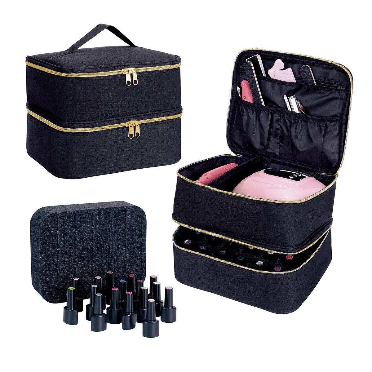 |イベント・ノベルティ用品 | 2段式ネイル・コスメ用収納用バック | W24×H18×D21cm