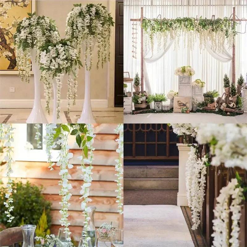 パーティー・インテリア装飾|人工藤の花ガーランド 12個セット(約1.1M)