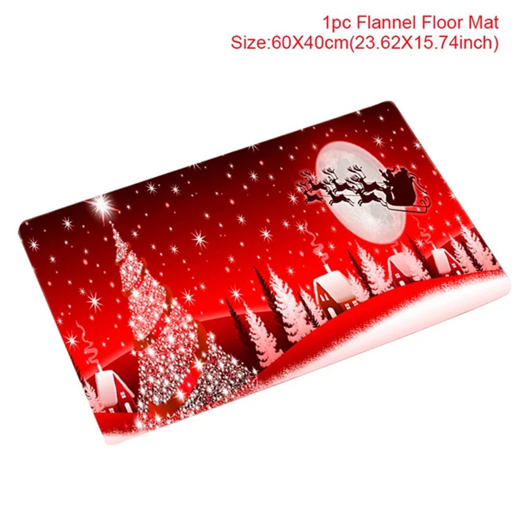 【インテリア用品】クリスマス柄プリント玄関マット
