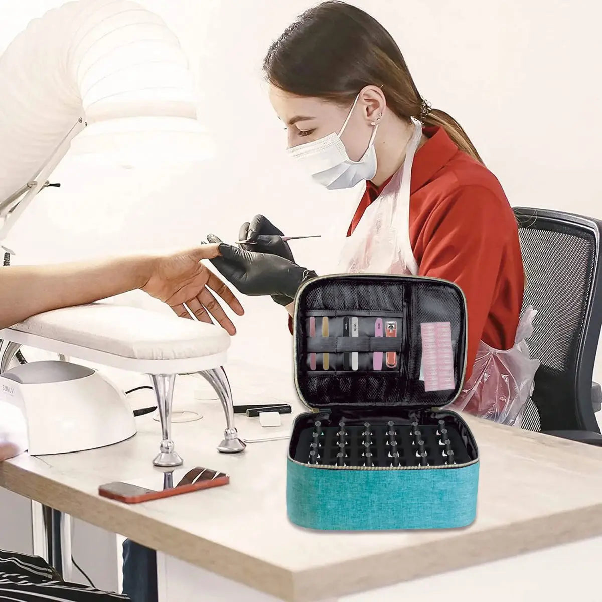 |イベント・ノベルティ用品 | 2段式ネイル・コスメ用収納用バック | W24×H18×D21cm