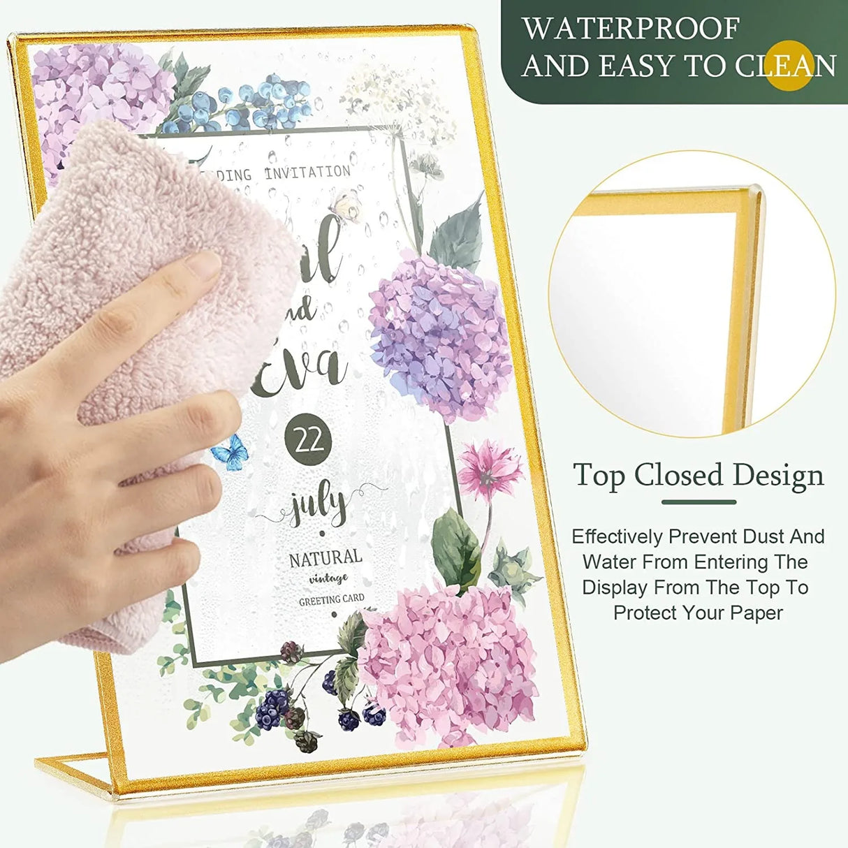 イベント・結婚式装飾|ゴールドアクリルサインホルダーフレーム