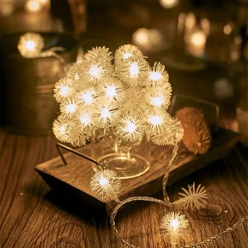 ドレープライト|イベント・パーティー装飾|LEDタンポポ型ストリングライト(1.5m/3m/6m)