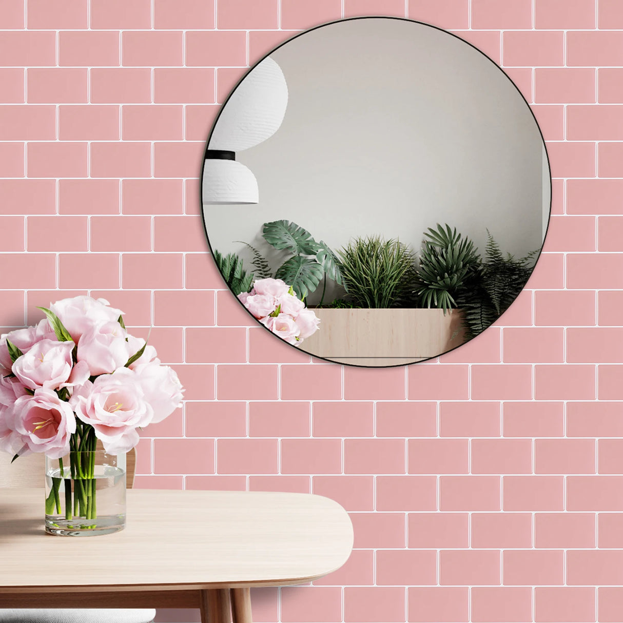 DIY用 レンガ型天然石風ステッカー 30.5×30.5㎝ 1pcs 単品購入可能