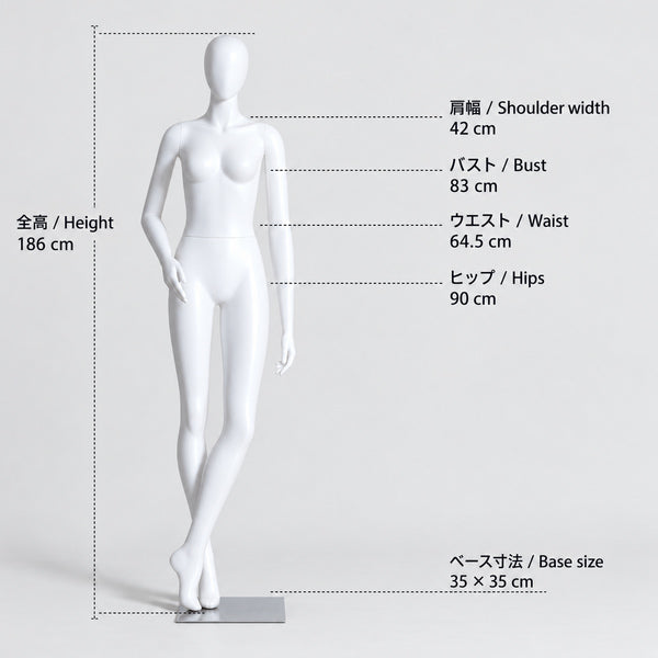 ファッションマネキン 女性 卵型ヘッド 全身 12ポーズ(座りあり)|アパレル店舗のディスプレイに