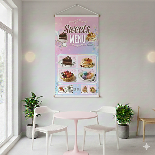 <防炎加工>タペストリー幅600×縦フリーサイズ 袋とじタイプ