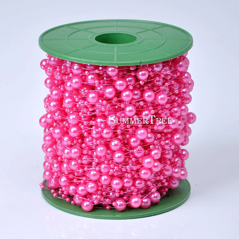 パーティー・クラフト用 大小パールビーズ 5M巻 繊細なパール装飾