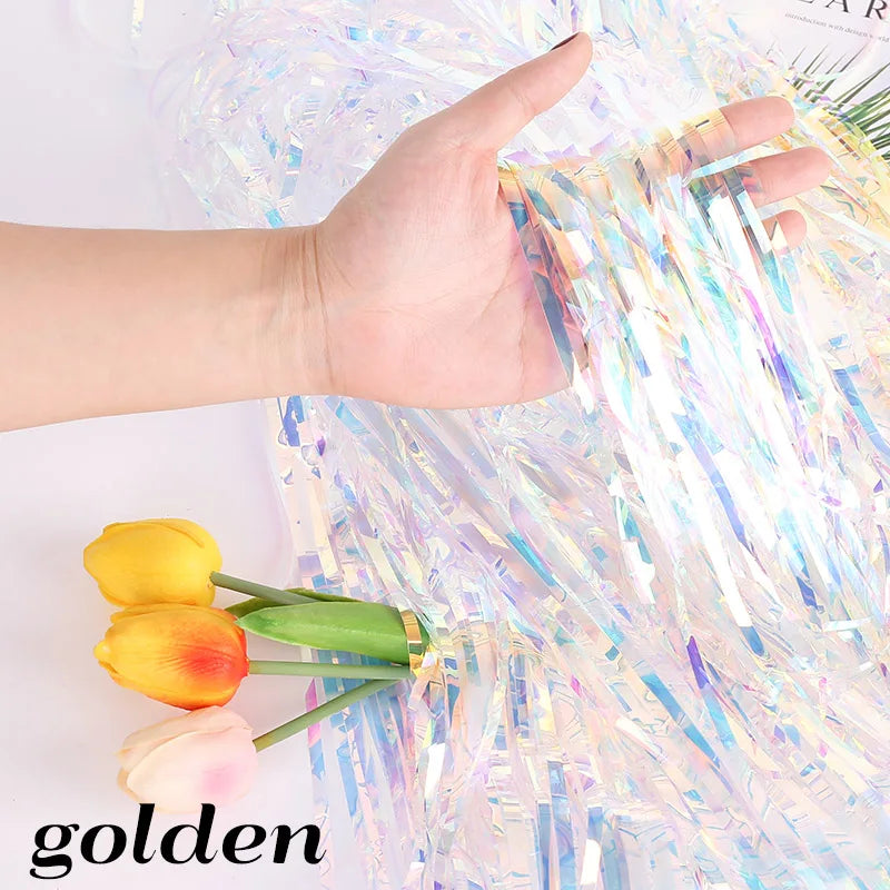 パーティー・インテリア装飾 キラキラ!オーロラカラーカーテン デザイン19