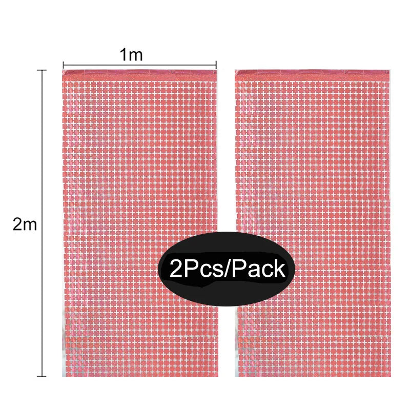 パーティー・インテリア装飾 キラキラ!カーテン 2枚入 ミラーボール風デザイン