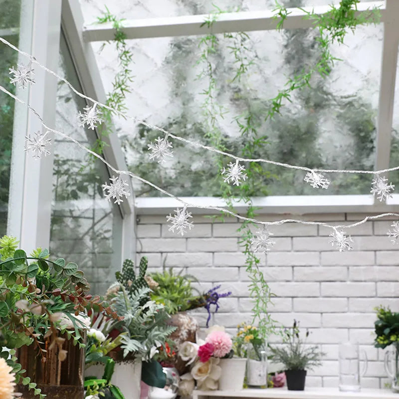 イベント・クリスマス装飾|スノーフレークLEDフェアリーライト ガーランド