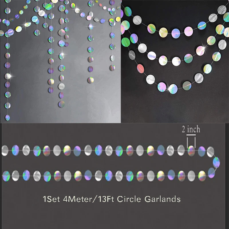 イベント・クリスマス装飾|虹色ホログラフィックガーランド
