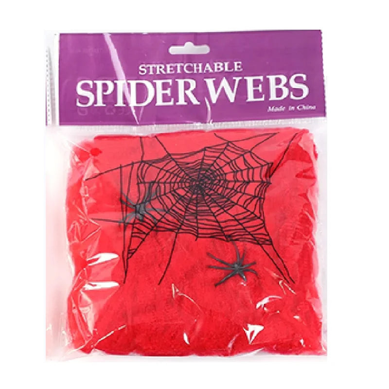 イベント・ハロウィングッズ|白い伸縮性クモの巣デコレーション