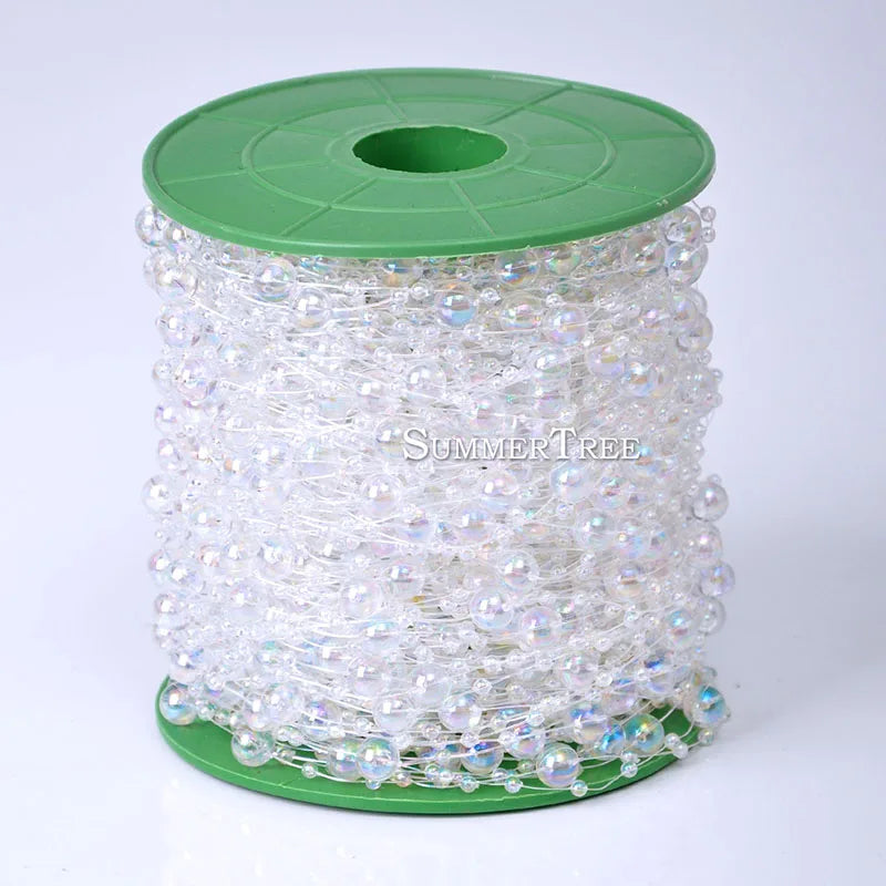 パーティー・クラフト用 大小パールビーズ 5M巻 繊細なパール装飾