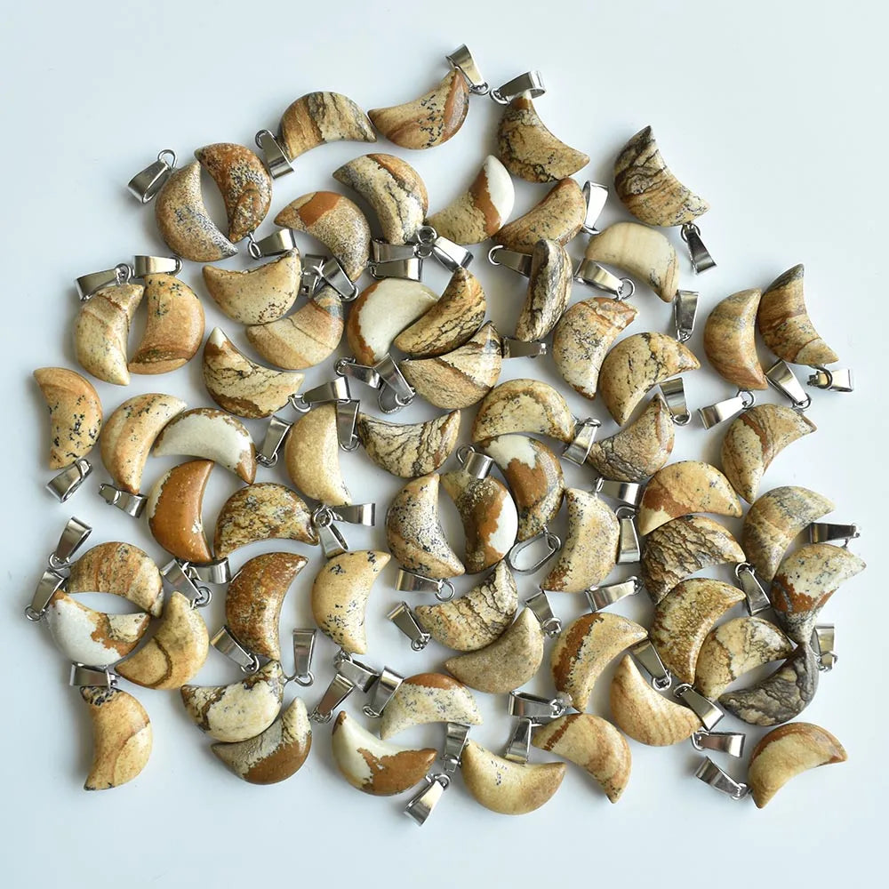 イベント装飾・パーティグッズ|天然石三日月型ペンダントヘッド(50個セット)