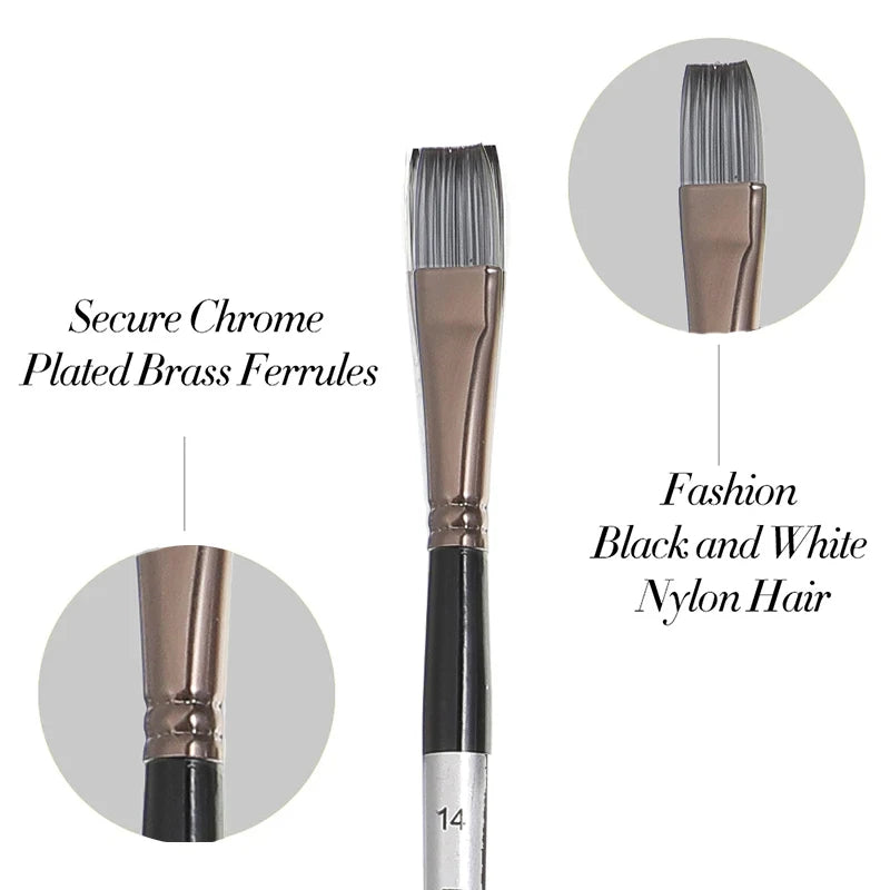 24本入りナイロン毛 水彩用絵筆セット