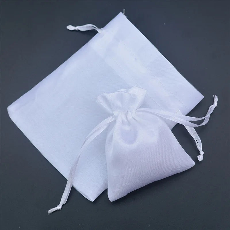 |イベント・ノベルティ用品 |ホワイトサテン巾着ポーチ10個セット