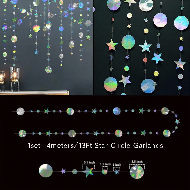 イベント・クリスマス装飾|虹色ホログラフィックガーランド