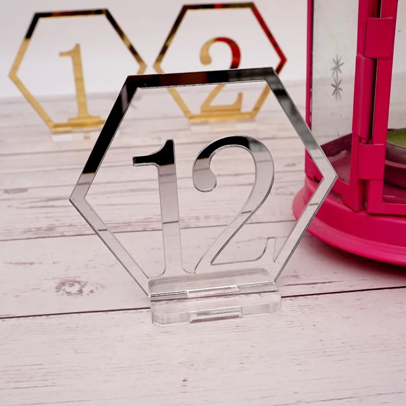 アクリル製六角形テーブル番号サイン