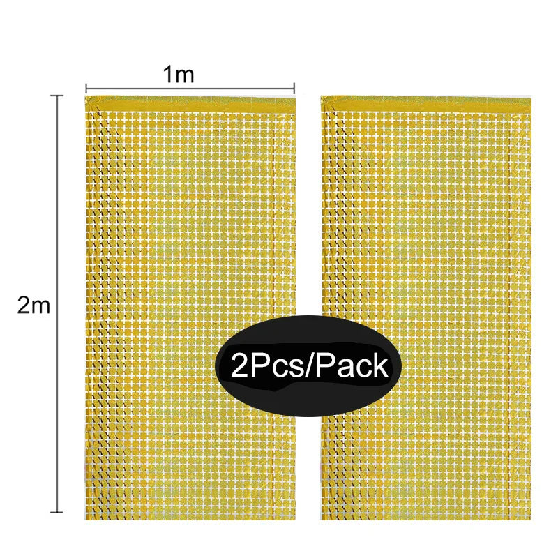 パーティー・インテリア装飾 キラキラ!カーテン 2枚入 ミラーボール風デザイン