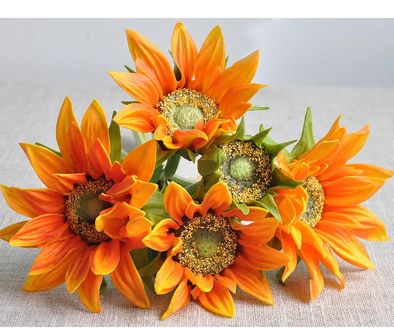 人工シリコンひまわりブーケ・造花・リアルタッチ・フェイクプラント