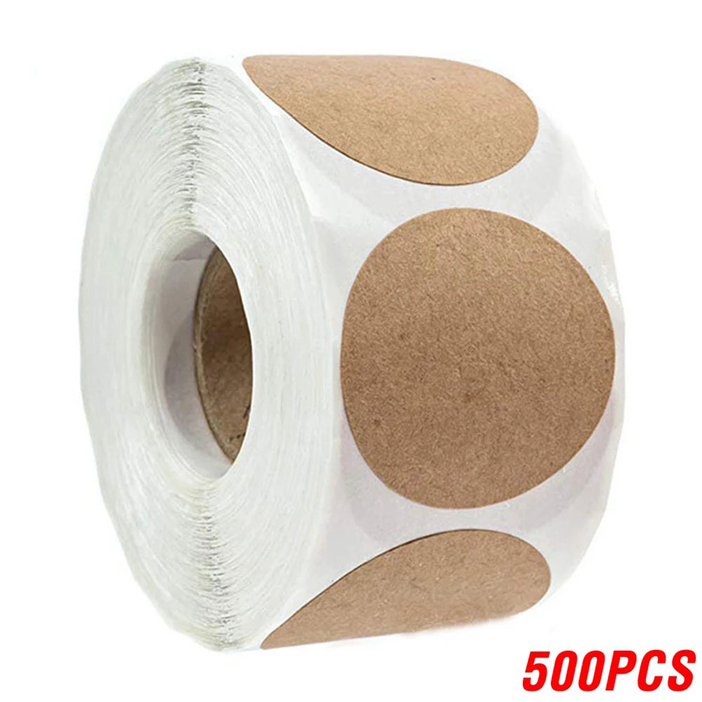 |イベント・ノベルティ用品 |ナチュラルクラフト円形ステッカー100・500枚 | 直径2.5c