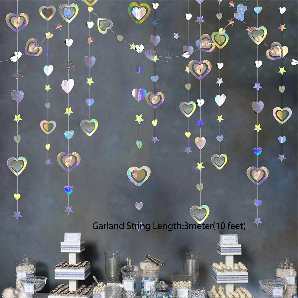 イベント・クリスマス装飾|虹色ホログラフィックガーランド