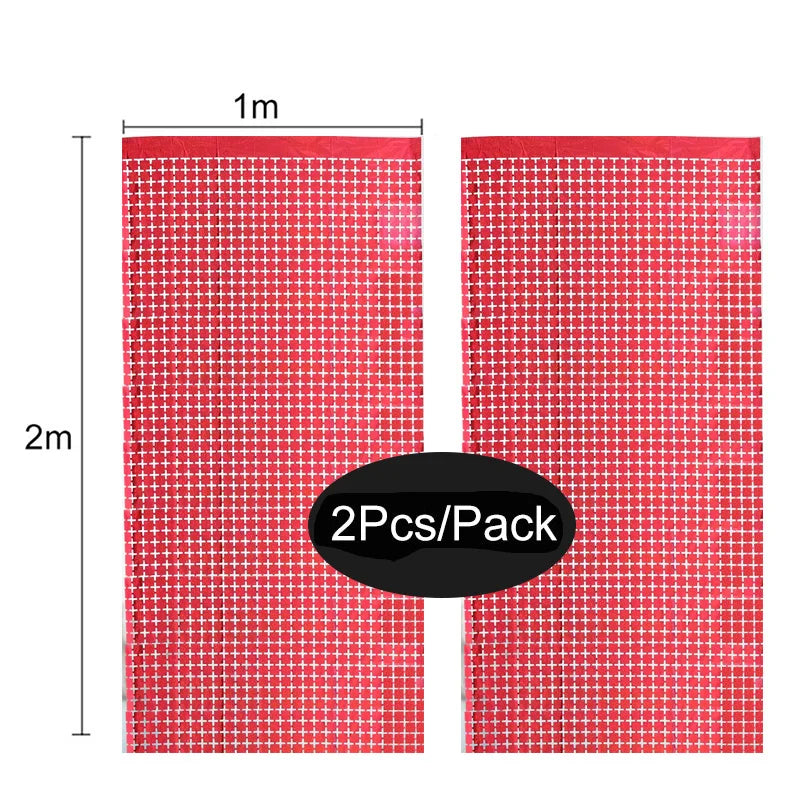 パーティー・インテリア装飾 キラキラ!カーテン 2枚入 ミラーボール風デザイン