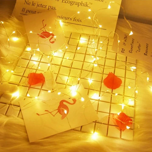 ドレープライト|イベント・クリスマス装飾|選べる電源!LEDストリングガーランドライト(1M/2M/5M/10M)