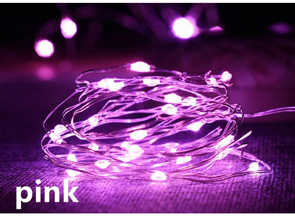 ドレープライト|イベント・クリスマス装飾|選べる電源!LEDストリングガーランドライト(1M/2M/5M/10M)