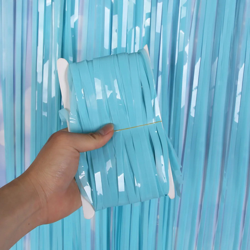 パーティー・インテリア装飾 メタリックカラーカーテン 幅1M 長さ1M/2M/3M/4M