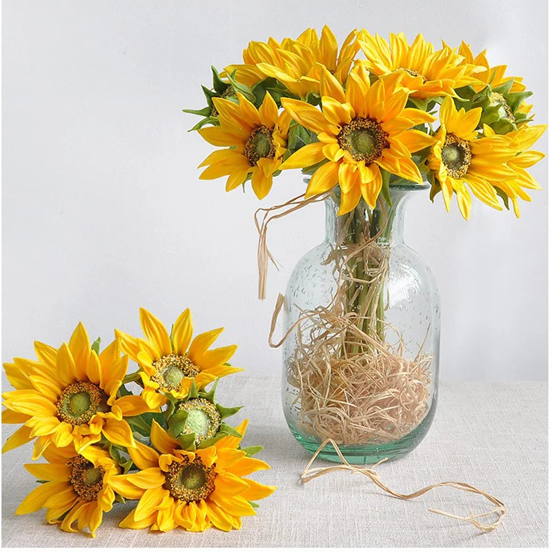 人工シリコンひまわりブーケ・造花・リアルタッチ・フェイクプラント
