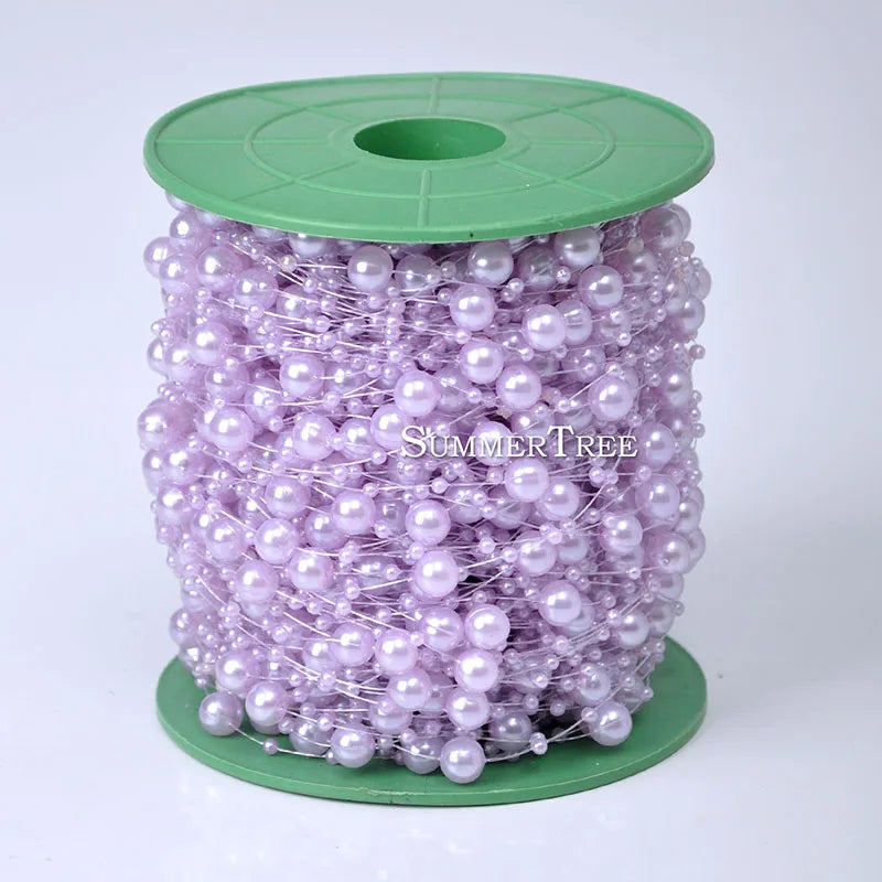 パーティー・クラフト用 大小パールビーズ 5M巻 繊細なパール装飾