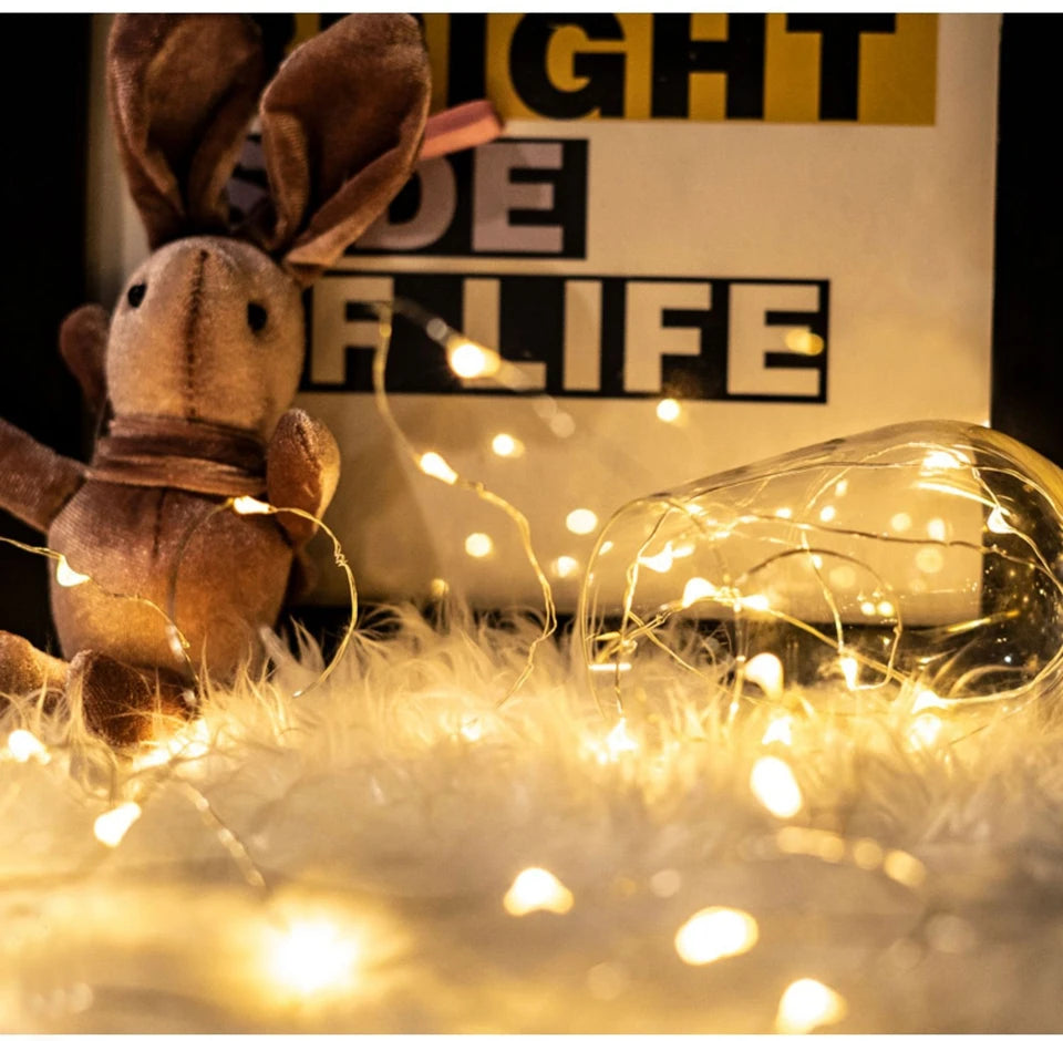 ドレープライト|イベント・クリスマス装飾|選べる電源!LEDストリングガーランドライト(1M/2M/5M/10M)