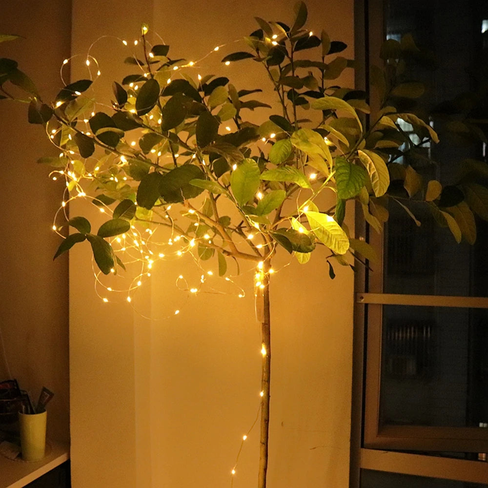 ドレープライト|イベント・クリスマス装飾|選べる電源!LEDストリングガーランドライト(1M/2M/5M/10M)